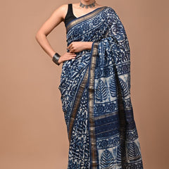 Maheshwari Block Print Saree