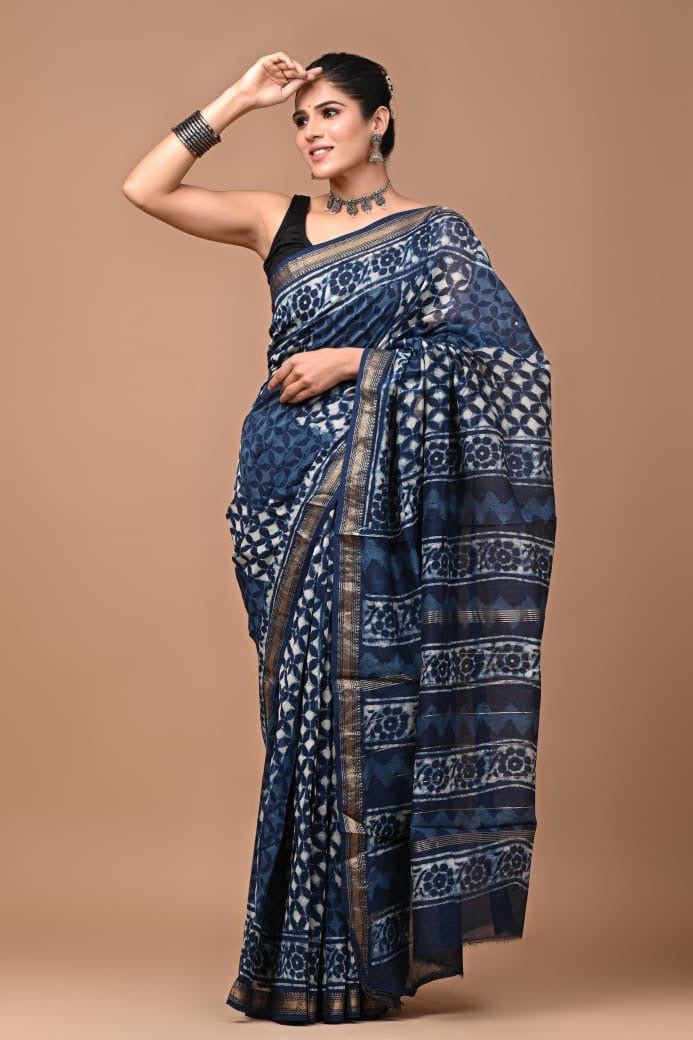 Maheshwari Block Print Saree08