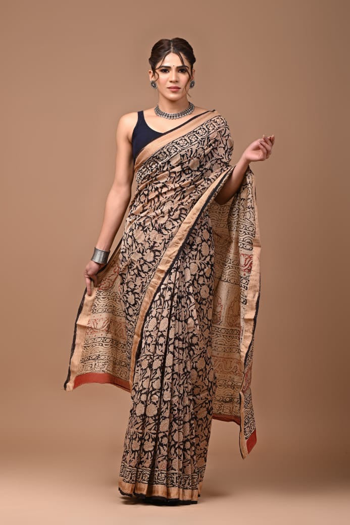 Maheshwari Block Print Saree07