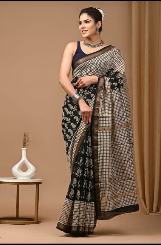 Maheshwari Block Print Saree04