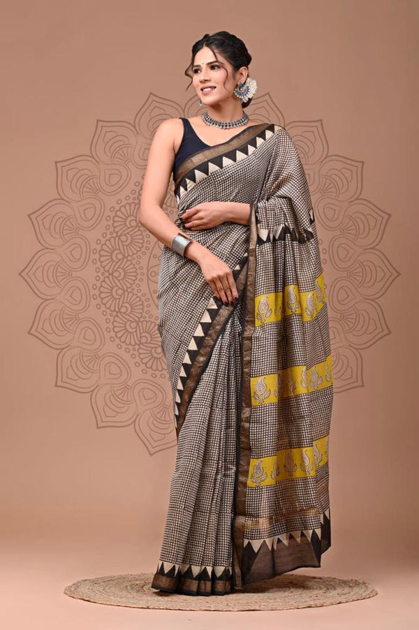 Maheshwari Block Print Saree02